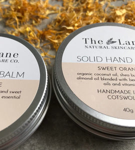 The Lane Natural Skincare Company sweet orange solid hand balm 40g (thelane)