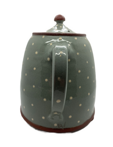 Bridget Williams Pottery extra large retro grey polka tea pot (BW100GP)