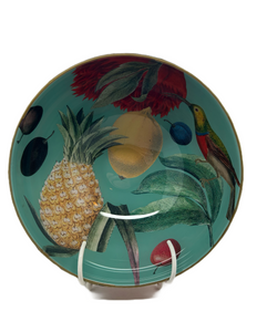 Alex Stewart Carter “Honey eaters and fruit” Decoupage glass bowl