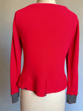Load image into Gallery viewer, Nimpy Clothing upcycled 100% cashmere scarlet short cardigan small back 