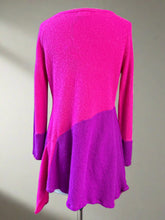 Load image into Gallery viewer, Nimpy Clothing upcycled 100% cashmere hot pink and fusia bell sleeve jumper small medium