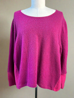 Nimpy Clothing Upcycled 100% cashmere pink boxy jumper medium  front 