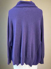 Load image into Gallery viewer, Nimpy Clothing upcycled 100% cashmere deep purple boxy jumper large back 