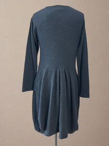 Nimpy Clothing upcycled 100% cashmere black long jumper dress medium back 