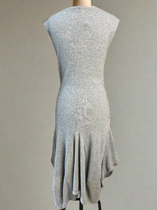 Nimpy Clothing upcycled 100% cashmere long grey tulip dress back 
