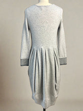 Load image into Gallery viewer, Nimpy Clothing upcycled 100% cashmere light grey flecked pocket dress small