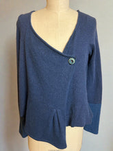 Load image into Gallery viewer, Nimpy Clothing upcycled 100% cashmere blue short cardigan small