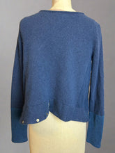 Load image into Gallery viewer, Nimpy Clothing upcycled 100% cashmere blue short cardigan small 