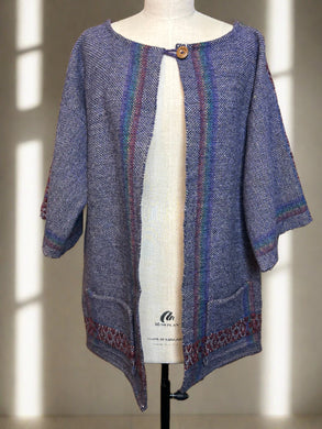 Tony Martin hand woven 100% shetland wool coat with rainbow