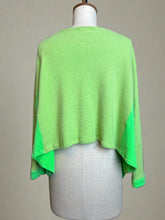 Load image into Gallery viewer, Nimpy Clothing Upcycled 100% cashmere lime green waterfall boxy cardigan medium/large