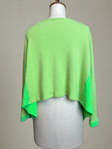 Nimpy Clothing Upcycled 100% cashmere lime green waterfall boxy cardigan medium/large