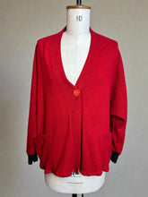 Load image into Gallery viewer, Nimpy Clothing Upcycled 100% cashmere red boxy cardigan with pockets extra large (Nimpy)