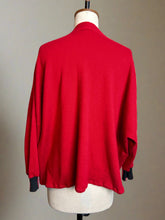 Load image into Gallery viewer, Nimpy Clothing Upcycled 100% cashmere red boxy cardigan with pockets extra large (Nimpy)
