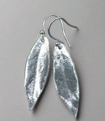 Jane Vernon Fine silver pieris leaf earrings