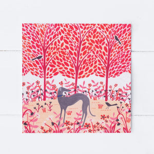 Sian Summerhayes "Autumn Greyhound" greetings card