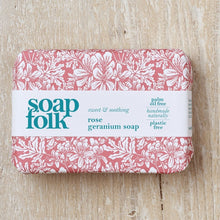 Load image into Gallery viewer, Soap Folk - Organic rose geranium soap 105g bar