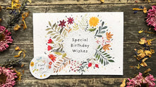 Load image into Gallery viewer, Erika&#39;s Whimsical Art &quot;Special Birthday Wishes&quot; Plantable seed greetings card