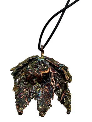 Owen Davies Cooper electroplated Sycamore leaf pendant (Owen18)