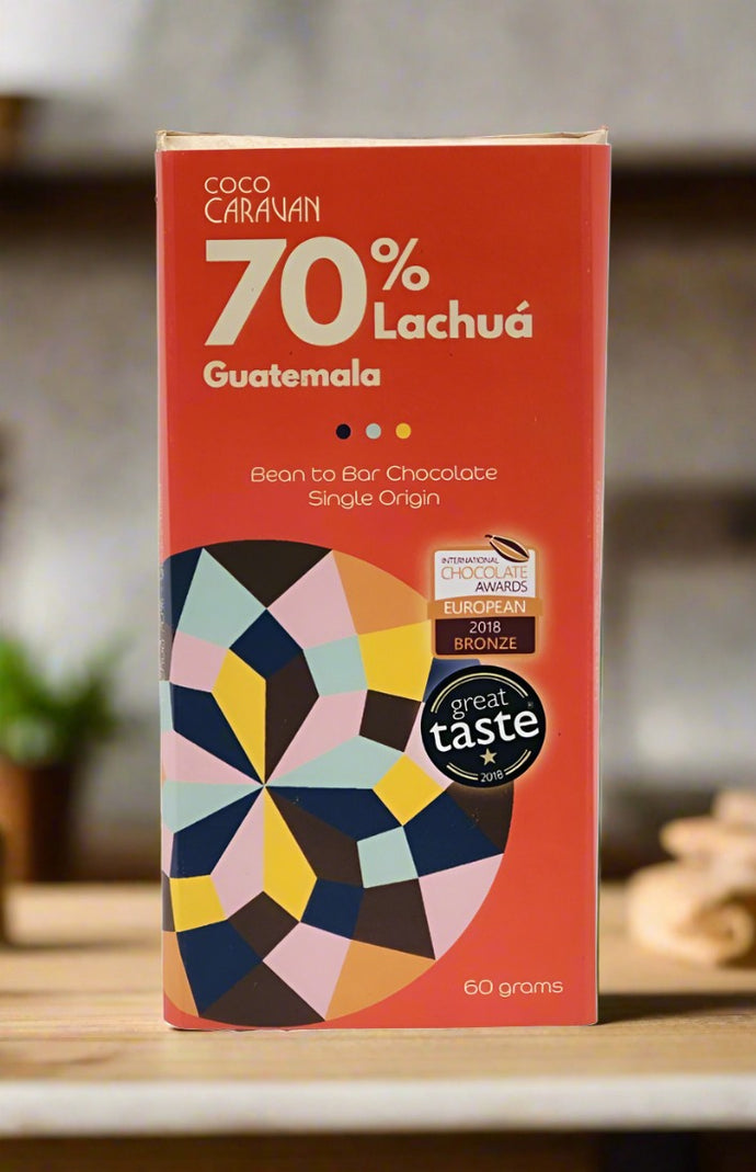 Coco Caravan single origin Lachuá Cacao Guatemala dark chocolate bar 70% bean to bar chocolate bar 60g