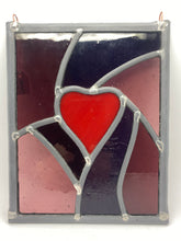 Load image into Gallery viewer, Liz Dart Stained Glass heart panel Stroud