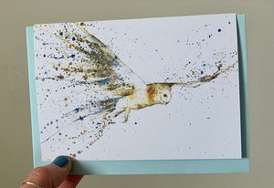 Amy Primarolo Art Barn owl greetings card (AMY)