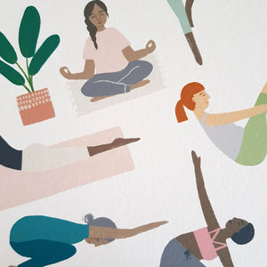 Stephanie Cole Design “And Breathe” Namaste yoga print A3 print (STECO)