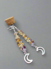 Load image into Gallery viewer, Citrine and crystal earrings with moon detail by JENNY19