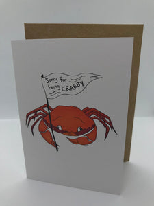 Lemon Street Cards "Sorry for being crabby" greetings card
