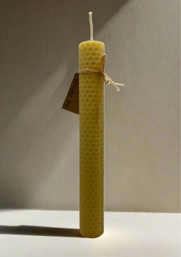 Hand rolled beeswax candle