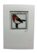 Load image into Gallery viewer, Liz Dart Stained Glass Robin stained glass greetings card