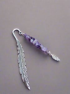 Amethyst and Tibetan silver feather bookmark by JENNY 03
