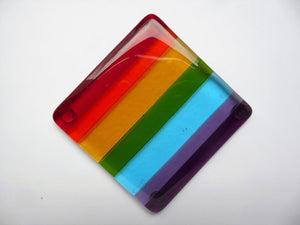 EvaGlass Design Rainbow  fused glass coaster (EGD  CRB)