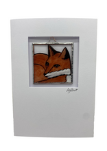 Load image into Gallery viewer, Liz Dart Stained Glass Fox stained glass greetings card