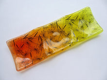 Load image into Gallery viewer, Eva Glass Design Orange and yellow dandelion fused glass tea light holder (EGD