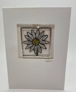 Liz Dart Stained Glass daisy stained glass greetings card Stroud