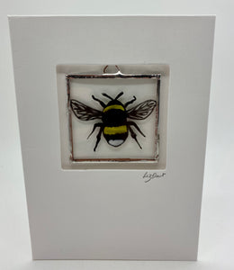 Liz Dart Stained Glass bee greetings card Stroud