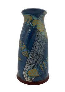 Bridget Williams pottery “micro blue” large vase (BW17m)