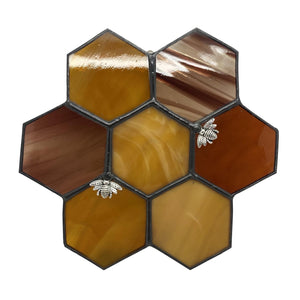 Liz Browning Glass Creations Honeycomb stained glass hanging
