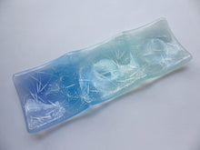 Load image into Gallery viewer, Eva Glass Design Blue and white dandelion clocks fused glass tea light holder (EGD