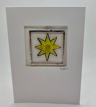Load image into Gallery viewer, Liz Dart Stained Glass star stained glass greetings card Stroud