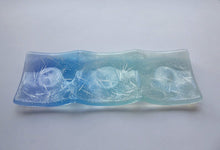 Load image into Gallery viewer, Eva Glass Design Blue and white dandelion clocks fused glass tea light holder (EGD