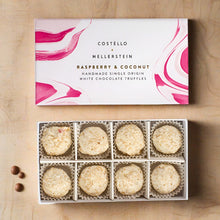 Load image into Gallery viewer, Costello and Hellerstein raspberry and coconut truffles