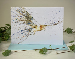 Amy Primarolo Art Barn owl greetings card (AMY)