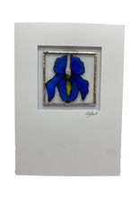 Load image into Gallery viewer, Liz Dart Stained Glass Iris stained glass greetings card