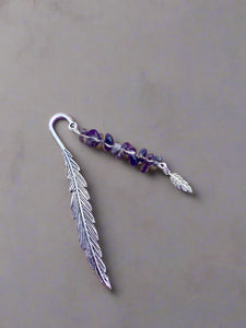 Smokey quartz and Tibetan silver feather bookmark by JENNY 02