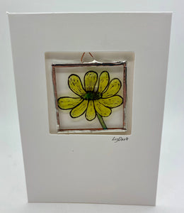 Liz dart stained glass buttercup greetings card