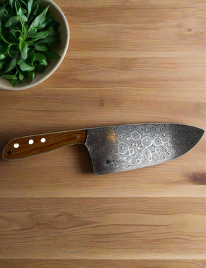 Scratch Knives Damascus Vegetable kitchen knife 16cm long 6.5cm wide (Lees)