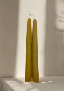 Pair of pure beeswax dipped candles