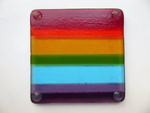 Load image into Gallery viewer, EvaGlass Design Rainbow  fused glass coaster (EGD  CRB)