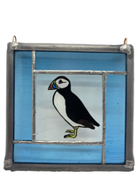 Load image into Gallery viewer, Liz Dart Stained Glass puffin panel